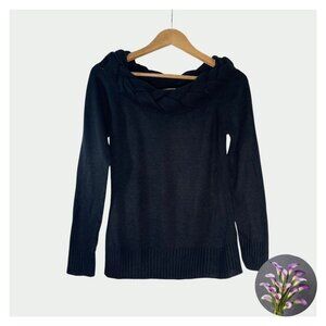 Black John Paul Richard sweater with braided neckline - Size S